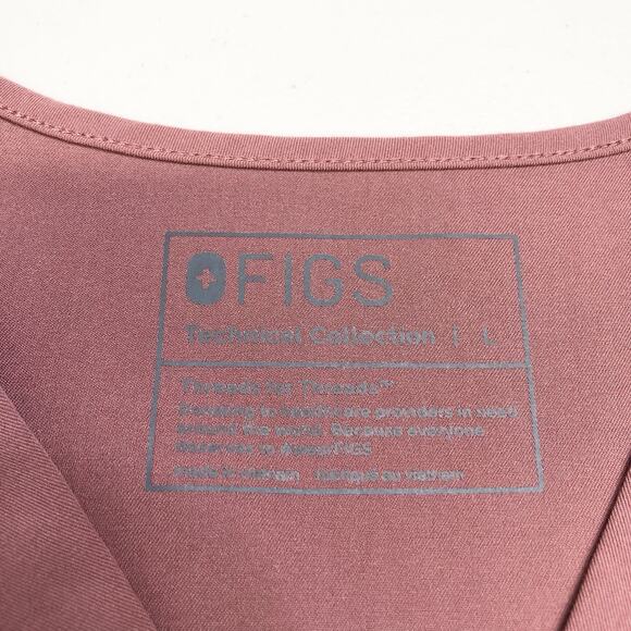 Figs Mauve Scrub Set Catarina Size L Top, High Waisted Yola Size L Pants - Picture 2 of 13